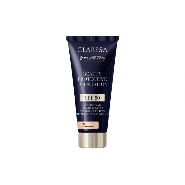 CLARESA Beauty Protective Foundation Nawilżający podkład z filtrem SPF 50 1W Light Warm 30 ml
